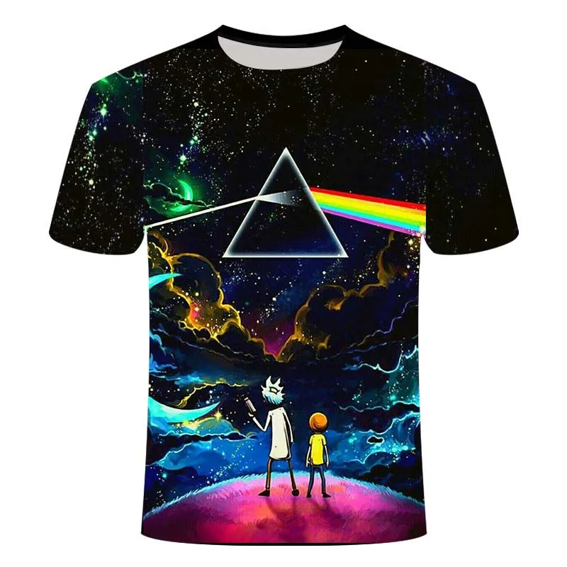 

2021 3D Printing T-Shirt Mork Japanese Anime Summer Short-sleeved Student Unisex Couple Large Size T-Shirt