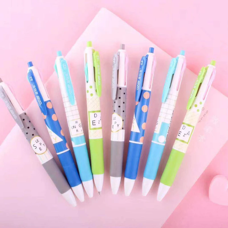 1 симпатичная Шариковая ручка с простым дизайном и английским алфавитом 4 цвета