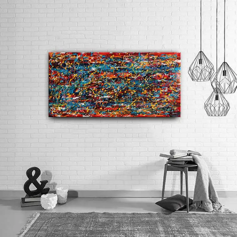 

Настенная абстрактная картина Джексона Поллока, Абстрактная Картина на холсте, экспресс-изображение, Современная декоративная стена, Боль...