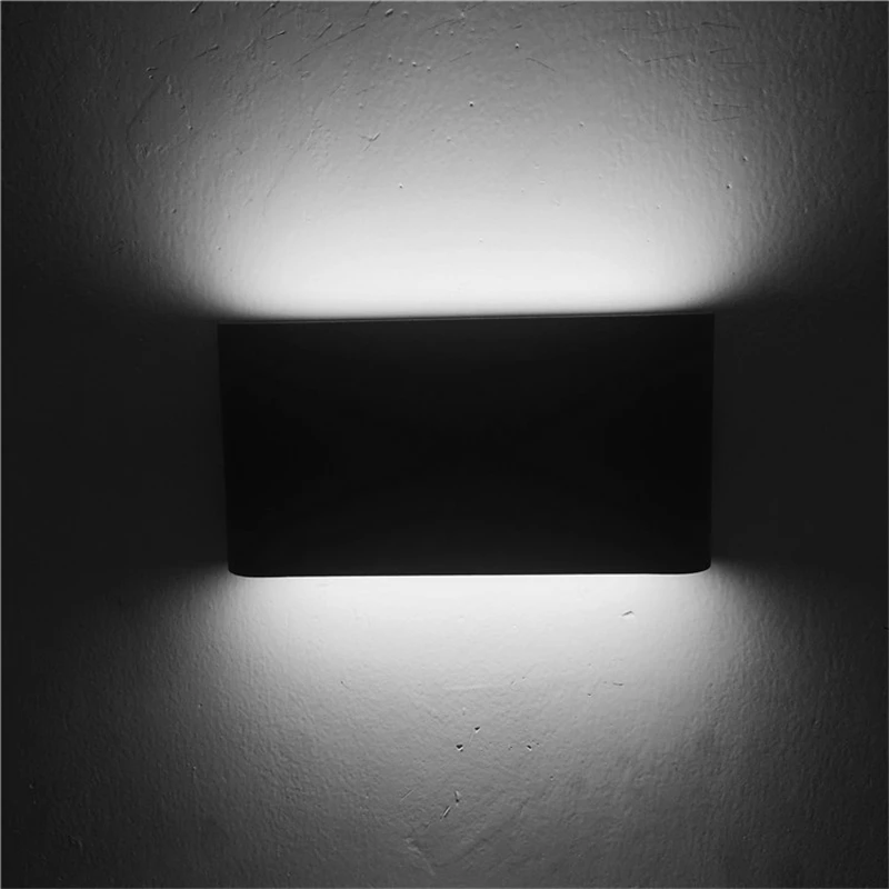 Positive white light Светодиодный настенный светильник черного цвета IP65, настенный светильник из алюминиевого сплава для патио, крыльца, Настенная декоративная лампа 110 В, 220 В, современный водонепроницаемый уличный светильник 12 Вт - Испускаемый цвет: Positive white light