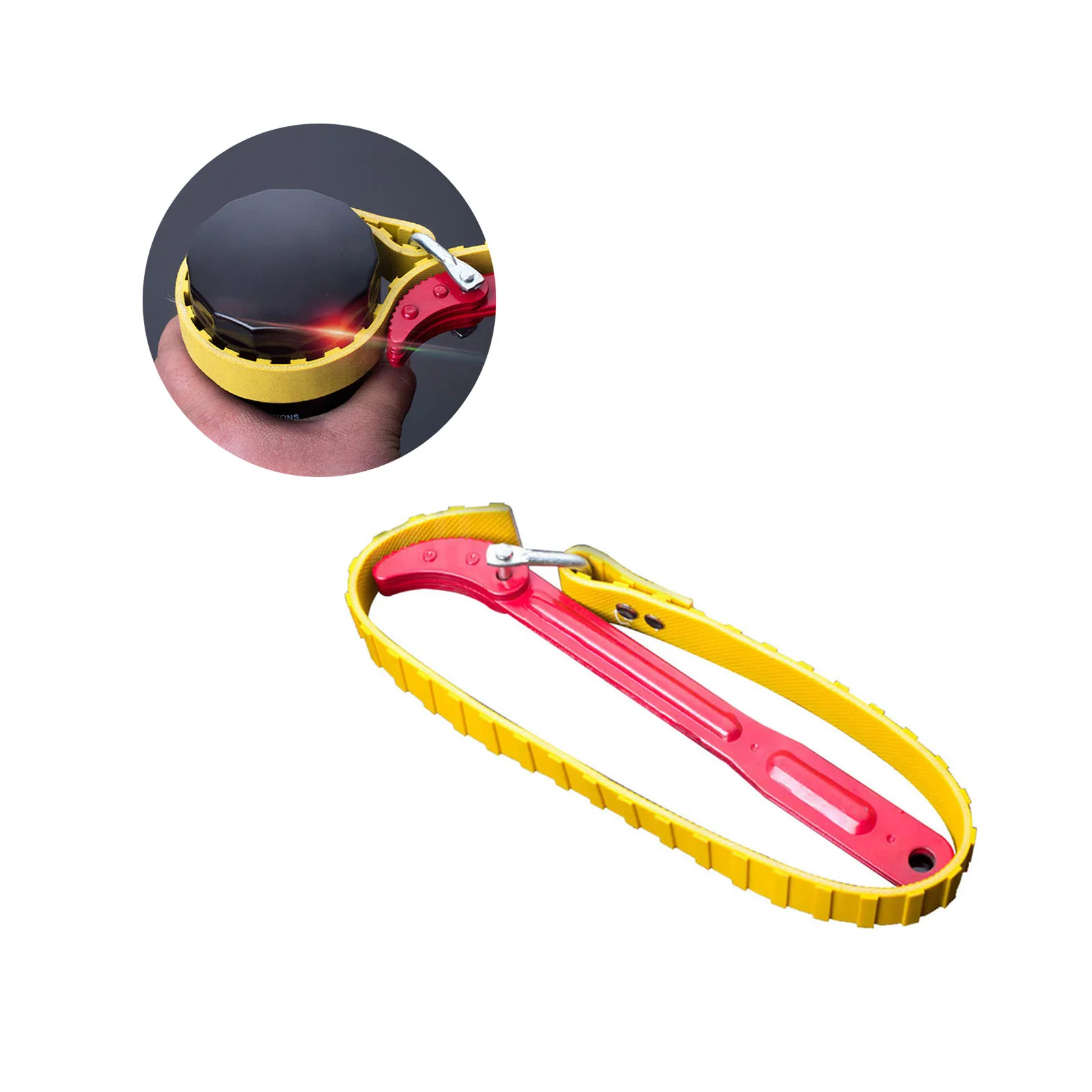 

8 Inch Filter Wrench Belt Wrench Universal Non-slip Belt Filter Wrench Metal Buckle Oil Grid Tightly Engaged Tooth Pattern