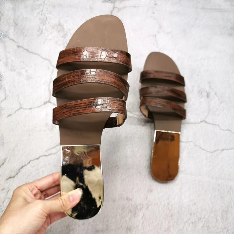 Сандалии женские на плоской подошве мягкие кожаные шлепанцы прозрачные с