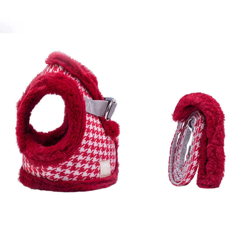

Dog Harnesses for Winter Warming Vest Pet Dogs Cats Brushed Clothing Harness Cute Leash Style Winter Harness for Small Dogs Pug