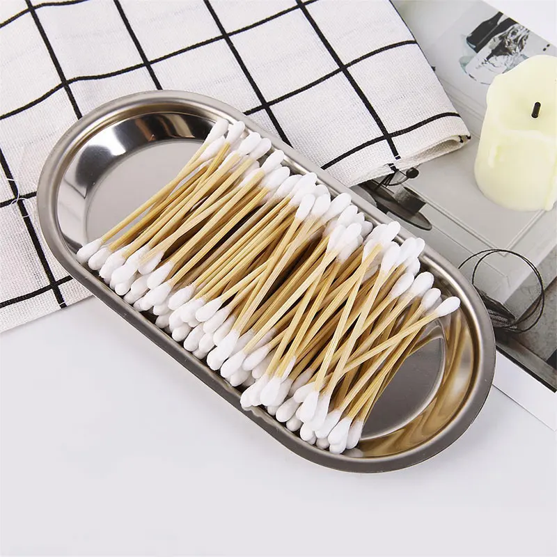 100 шт./упак. двойной головкой ватные тампоны Для женщин Макияж бутоны наконечник