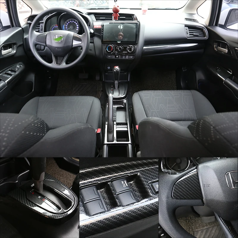 Для Honda Jazz GK5 2015-2019 интерьер рулевого колеса с блестками крышка молдинг рамка