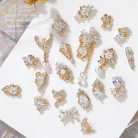 1 piece high end luxury 3d metal zircon manicure japanese manicure high quality crystal manicure diamond amulet
