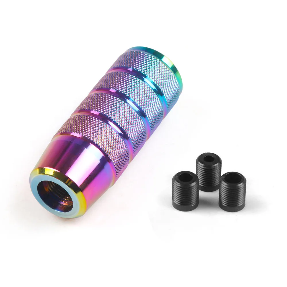 

Automobile modification manual shift anti - skid shift head aluminum alloy knurled shift lever colorful blue shift handle