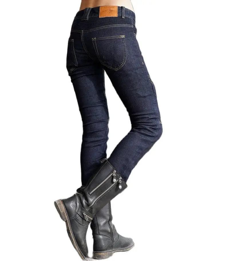Классические синие облегающие Женские мотоциклетные джинсы Harley брюки для езды