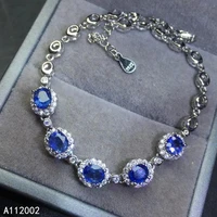 kjjeaxcmy fine jewelry natural sapphire 925 sterling silver new women hand bracelet support test beautiful hot selling