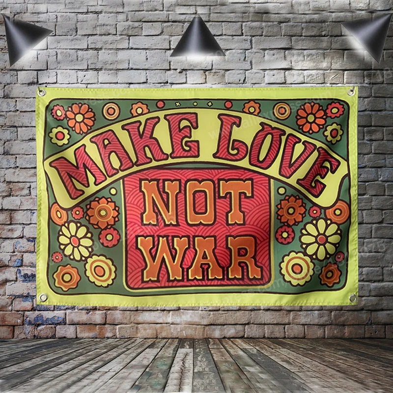 Make Love Not War подвесной флаг баннер мультфильм украшение для дома настенное