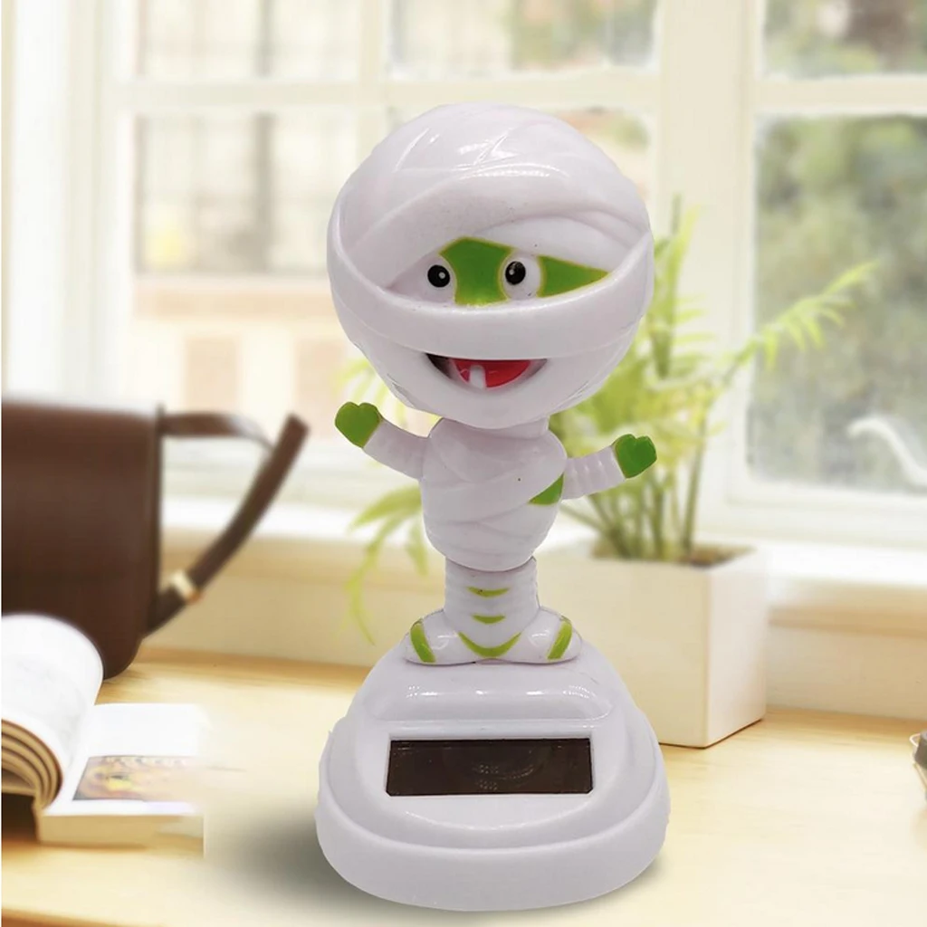 

Halloween Solar Powered Shake Head Dancing Toy Car Home Room Decor -Mummy