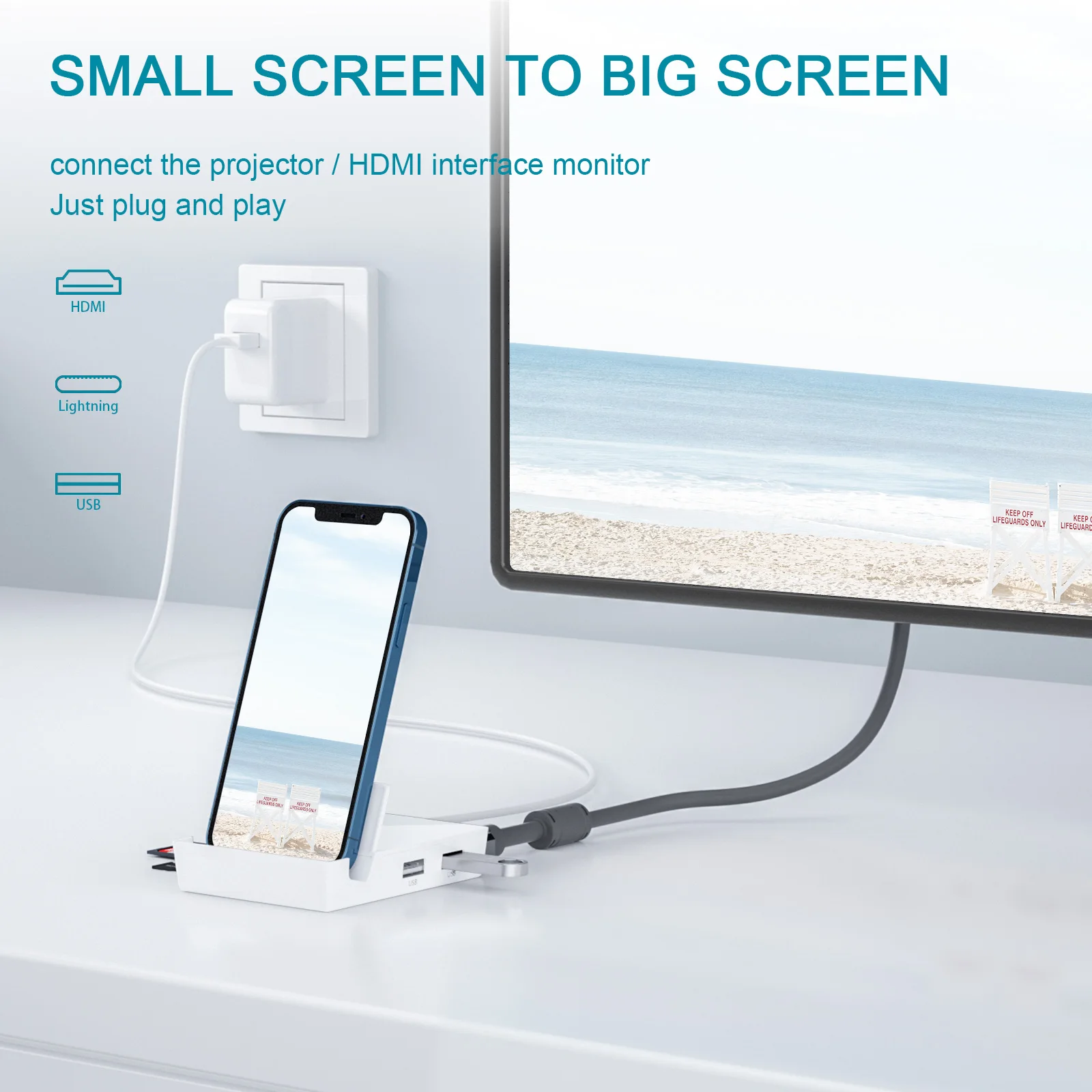 Адаптер Lighting для OTG-кардридера док-станция USB разъем HDMI-совместимый 4K цифровой