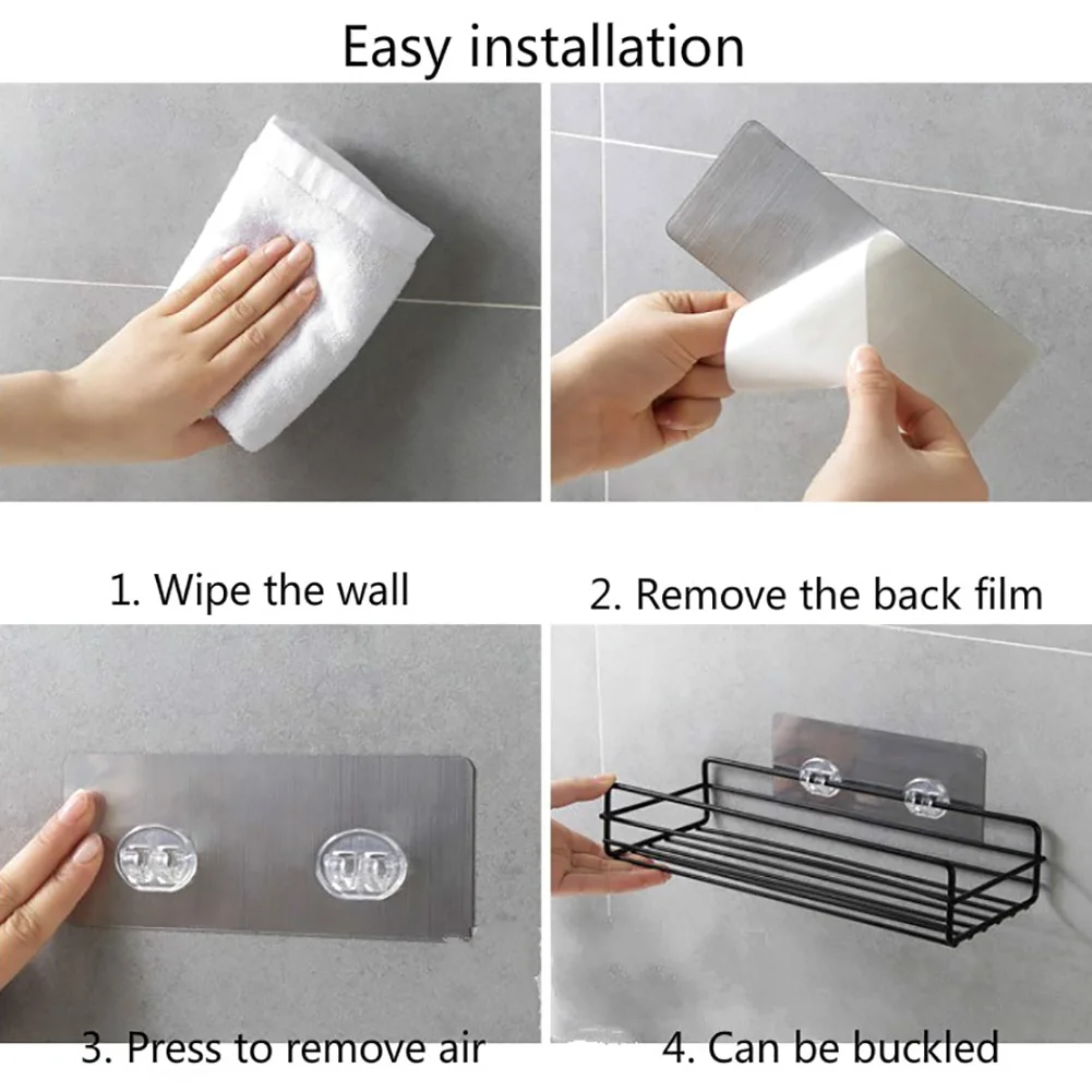 

Bathroom Punch Free Bathroom Shelf Storage Rack Organizer Shower Wall Shelf Kitchen Bathroom Organizer Basket Corner Basket