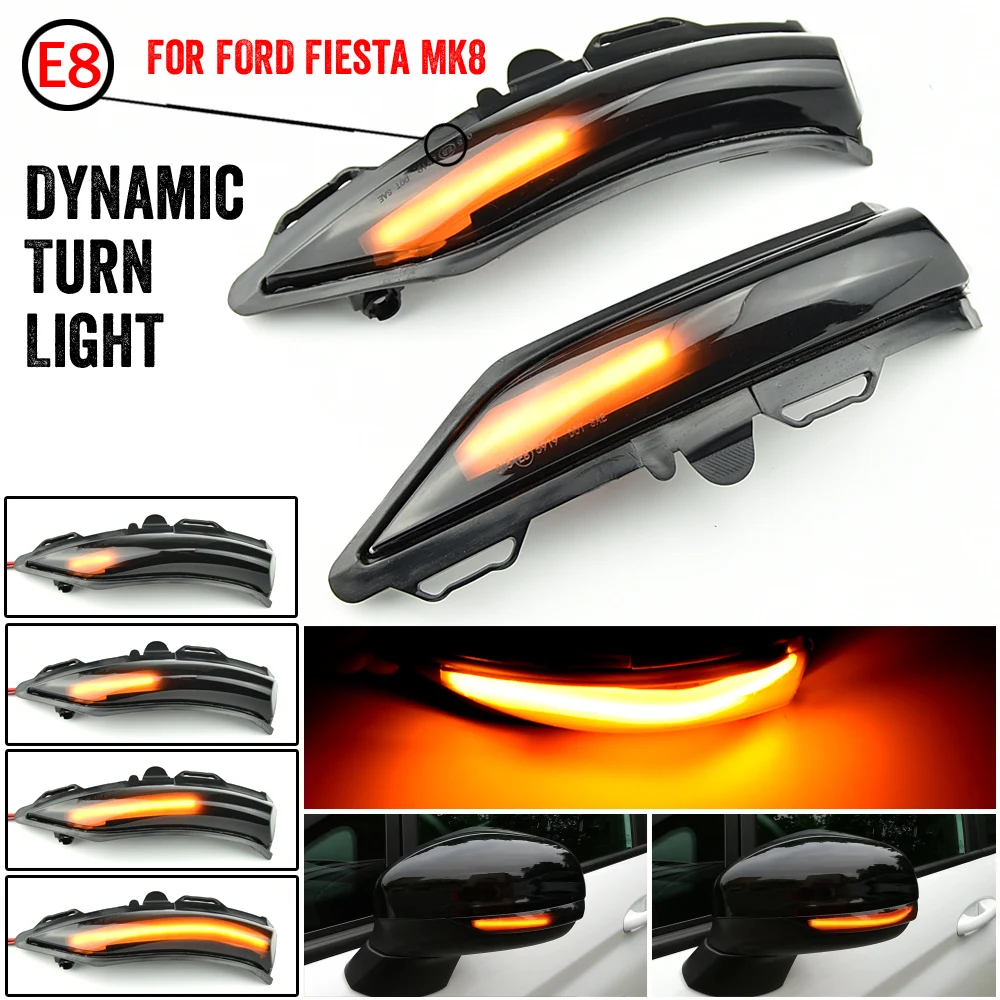 

Side Rearview Mirror Dynamic Indicator Blinker Flasher LED Turn Signal Sequential Light For Ford Fiesta ST Line MK8 2018 2019