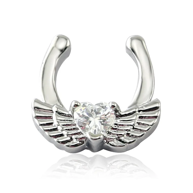 

Crystal Nostril Piercing Body Accessories Stainless Steel Piercing Cartilage Septum Nose Rings Rhiestones Fake Nose Ring