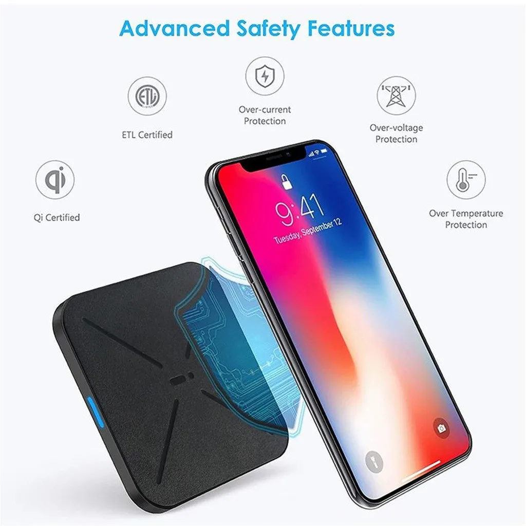 Ouhaobin Беспроводное зарядное устройство подставка для iPhone 8/8 Plus samsung Galaxy S9/S9