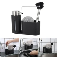 premium kitchen cleaning kit soap dispenser detergent steel ball brush storage organizer holder caddy set for sink bathroom