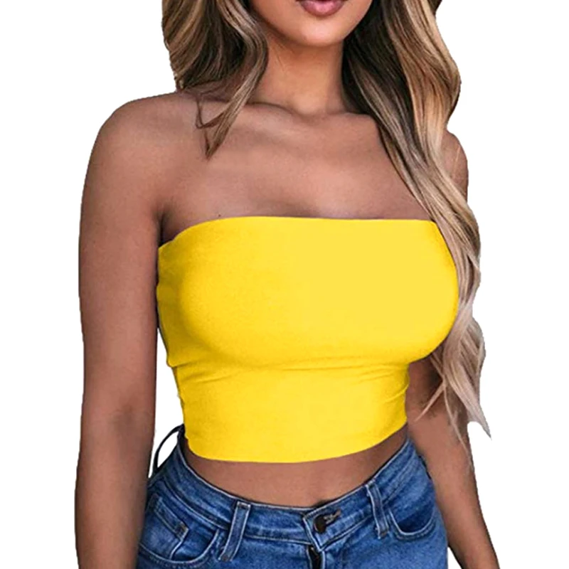 Горячая блузка без бретелек бандо укороченный топ рубашка с открытыми плечами