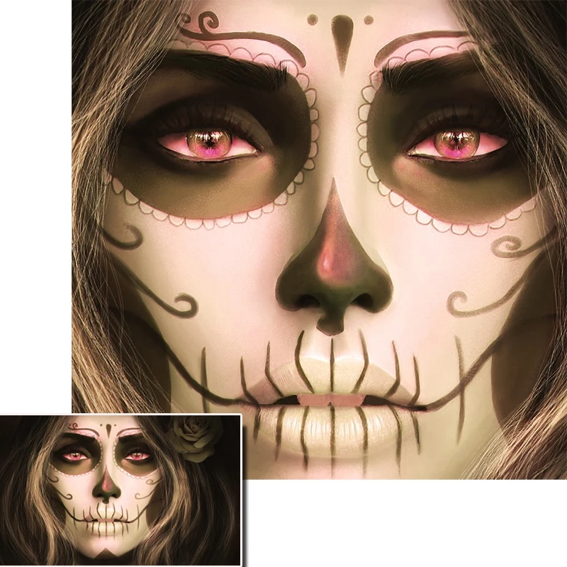 Картина для настенного искусства холст настенные картинки татуированные череп