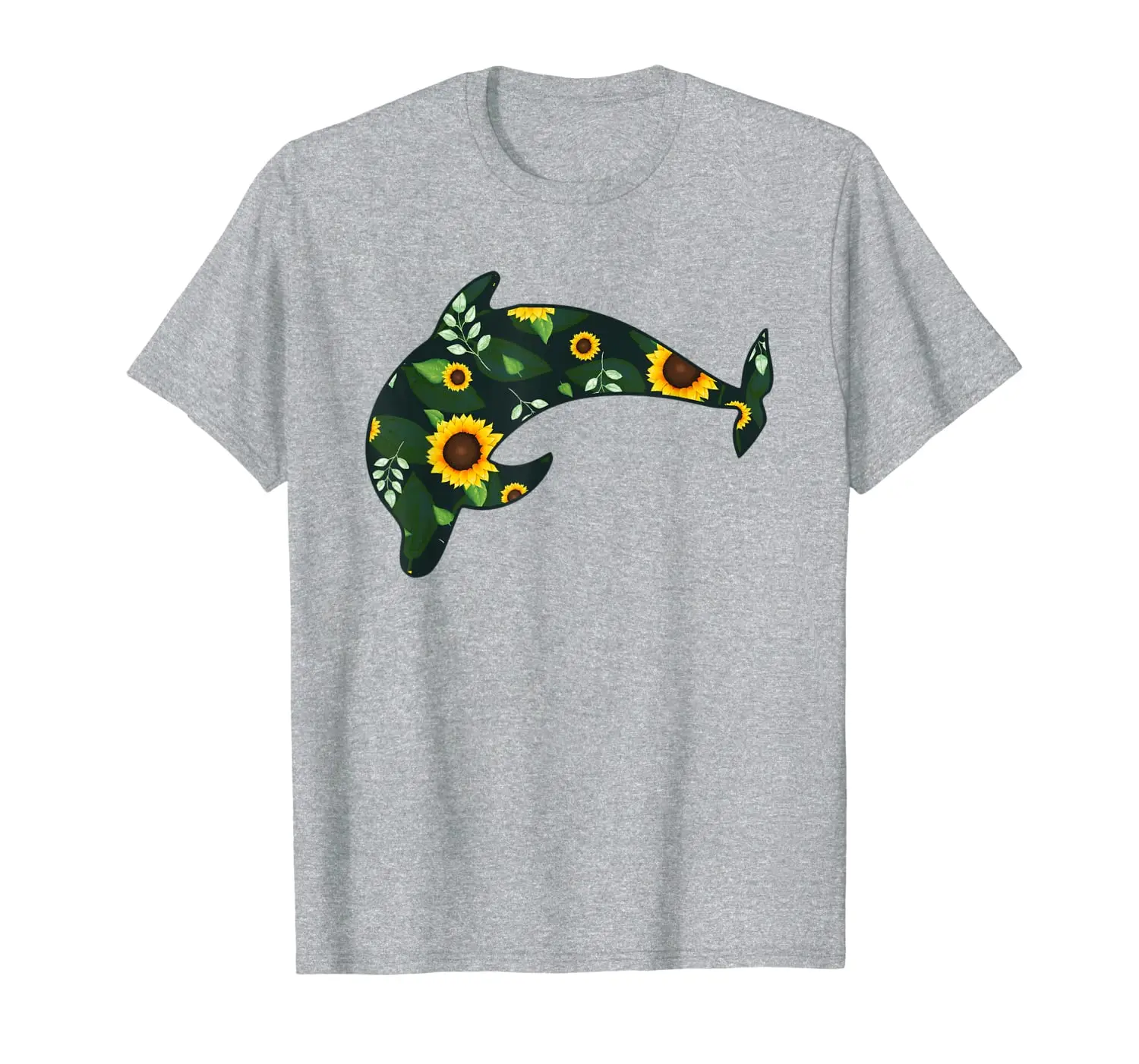 

Dolphin Sunflower Girl Floral Beluga Hawaiian Women Gift T-Shirt