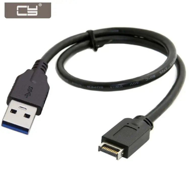 CY USB 3.1 Front Panel Header to USB 3.0 Type-A Male Extension Data Cable 50cm