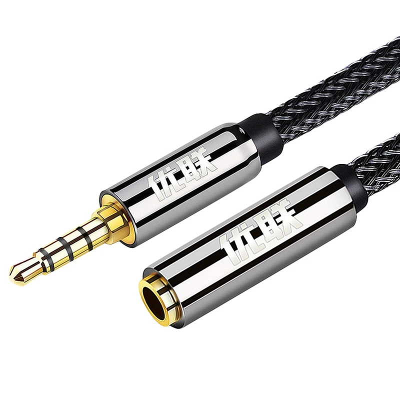 Удлинитель Unnlink 3/4 полюса TRRS 3 5 мм со штекером Aux o микрофоном адаптером для