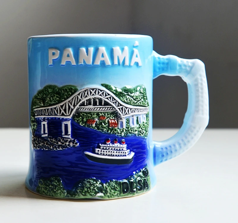 

Hand-painted Panama Ceramic Water Cups Milk Cups World Travel Souvenirs Mugs Home Office Drinkware Creative Gift