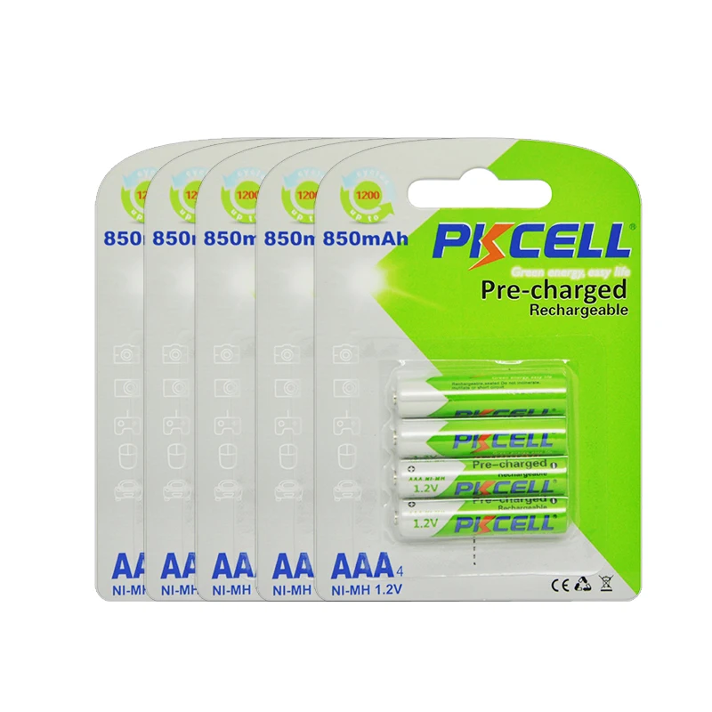 

5Pack PKCELL NIMH aaa Rechargeable Battery 850mah aaa 3A 1.2V AAA Batteries NI-MH Rechargeable LSD battery For Remote Control