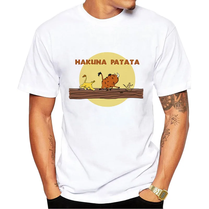 Летние мужские футболки HAKUNA MATATA, большие размеры, футболка с коротким рукавом, облегающая модная футболка, Мужская одежда, футболка - Цвет: NXWT0772