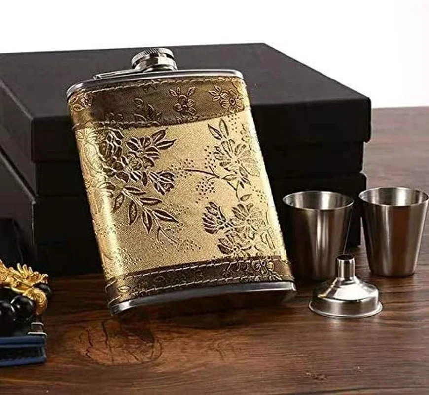 8 унций плоская фляжка из нержавеющей стали русская уличная портативная