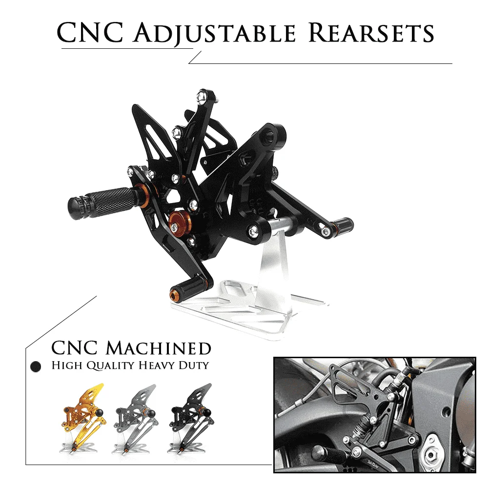 

Motorcycle CNC ADJUSTABLE Rear Set Rearsets Footrests Foot Pegs Accessories For KAWASAKI Z400 NINJA400 EX-400
