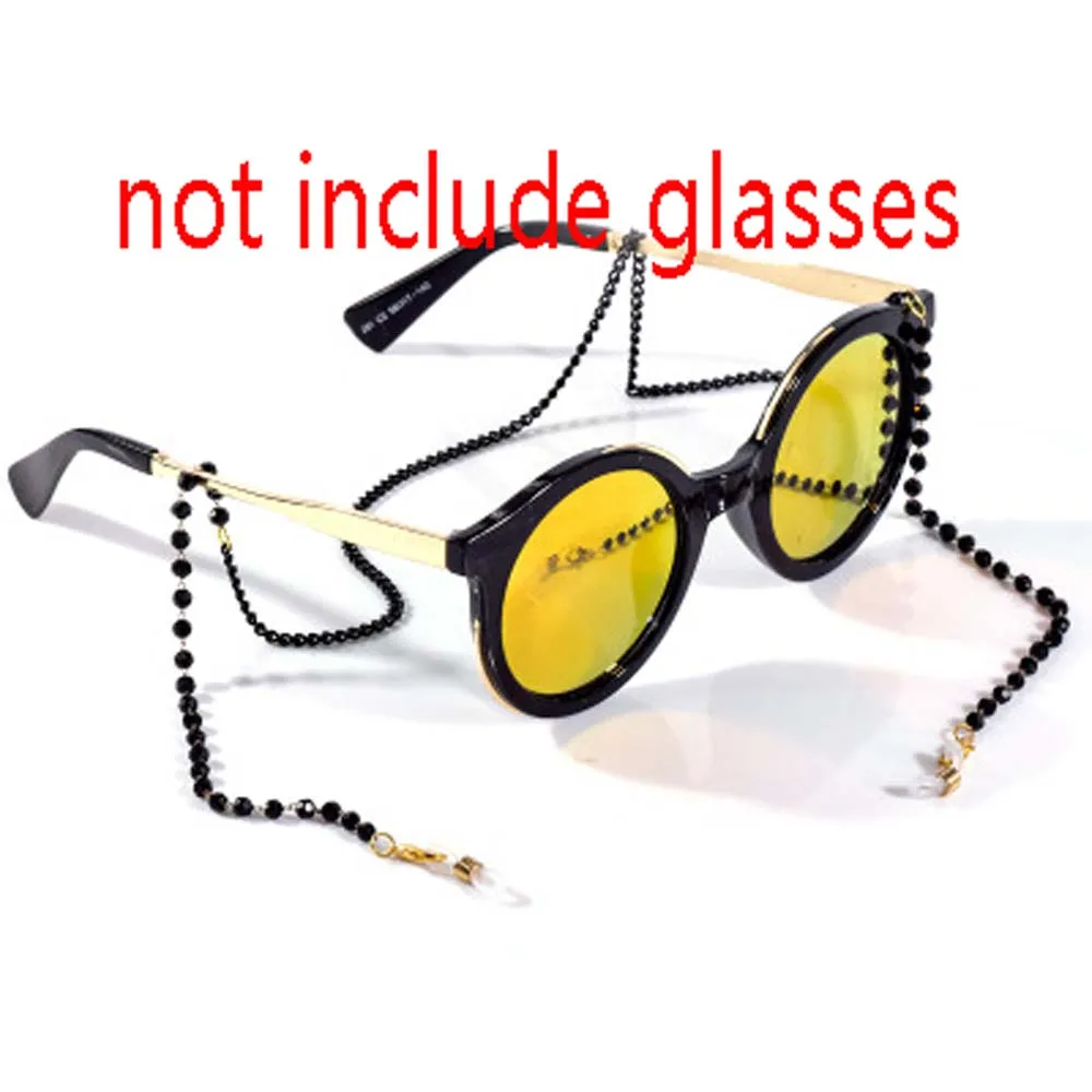 Силиконовые очки с ремешком на шею детские черными бусинами металлическая