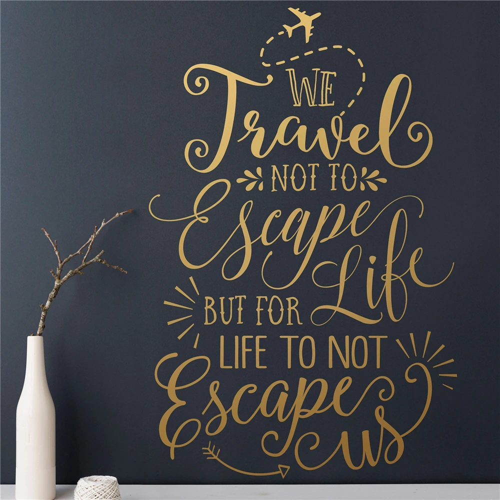 

Travel Quote Wall Decals for Home Decor Vinyl Waterproof Stickers Bedroom Removable Livingroom Art Mural Decoration DW10509