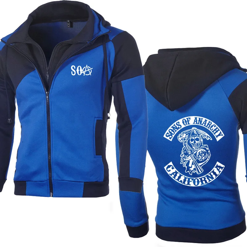 Мужская Флисовая Толстовка SOA Sons of анархия Детская толстовка уличная одежда SAMCRO