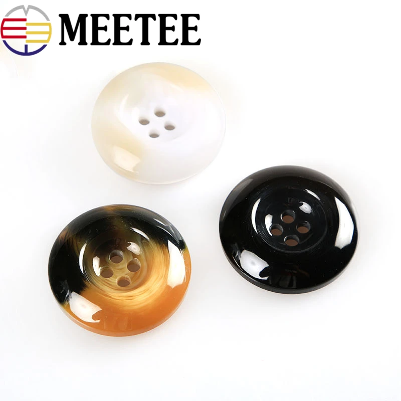 

30pcs Meetee Plastic Resin Buttons 4-holes for Sweater Windbreaker Coat Buckles DIY Sewing Craft Clothes Accessories C3-26