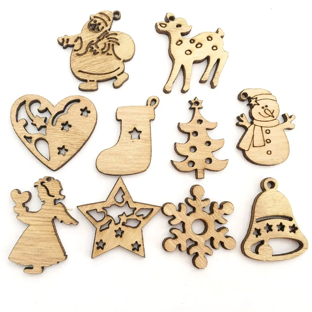 

Рождественские деревянные подвески, Подвесные Украшения для рождественской елки, деревянные поделки «сделай сам» для дома, Рождественская...