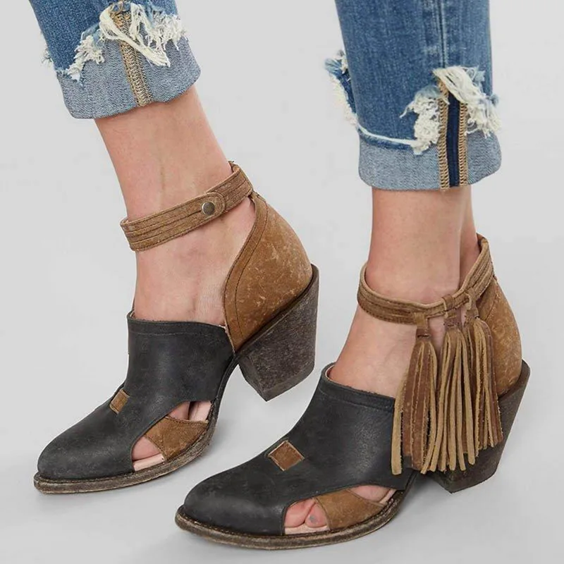 Vertvie ковбойские ботильоны для женщин в стиле ретро короткие ботинки на высоком