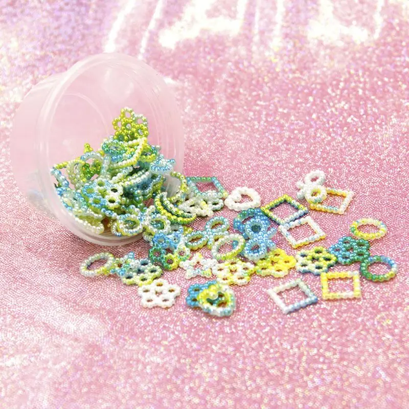 

2021 New 10g Moon Star Resin Fillings ABS Pearl Bow Heart Flatback Resin Molds Filler