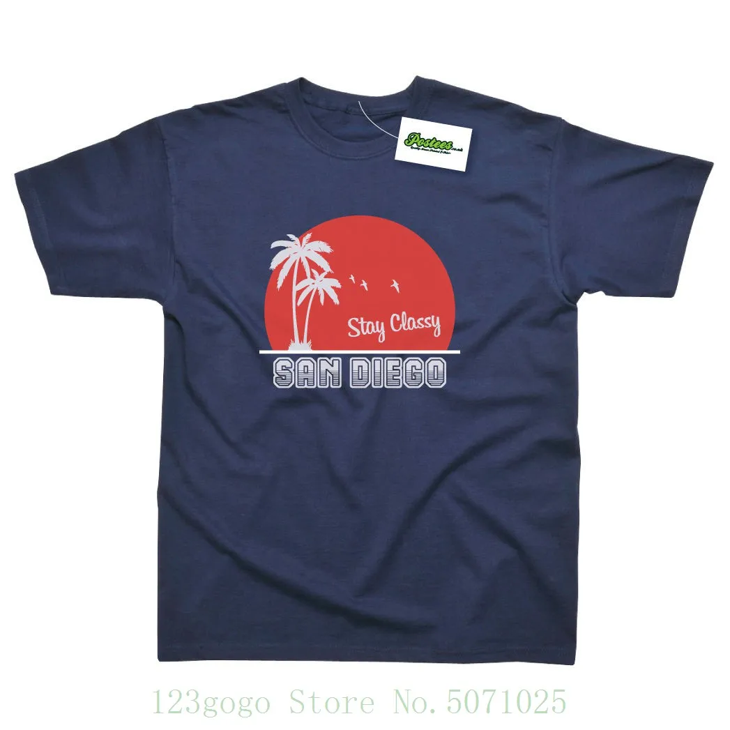 Оставайтесь стильным в Сан Diego Вдохновленный креплений Рон Бургундия футболка