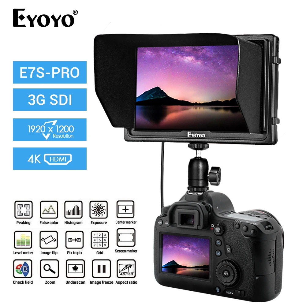 

Eyoyo E7S PRO 3G SDI 4K HD 7 "1920*1200 камера полевой DSLR монитор ультратонкий