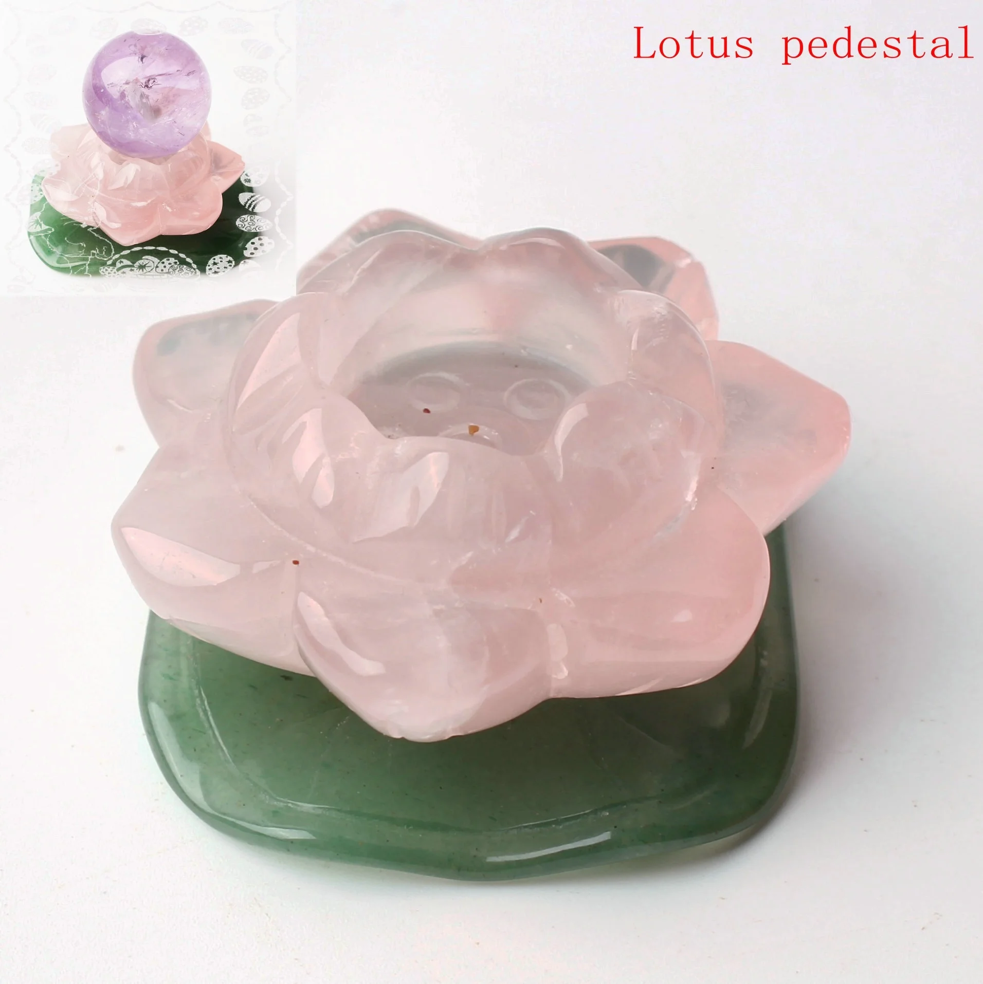 Натуральная роза кварц цветок лотоса авантюрин основа зеленый лист домашнее