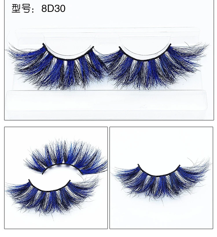8D 25 мм норковые ресницы Красочные драматические густые и пушистые накладные для
