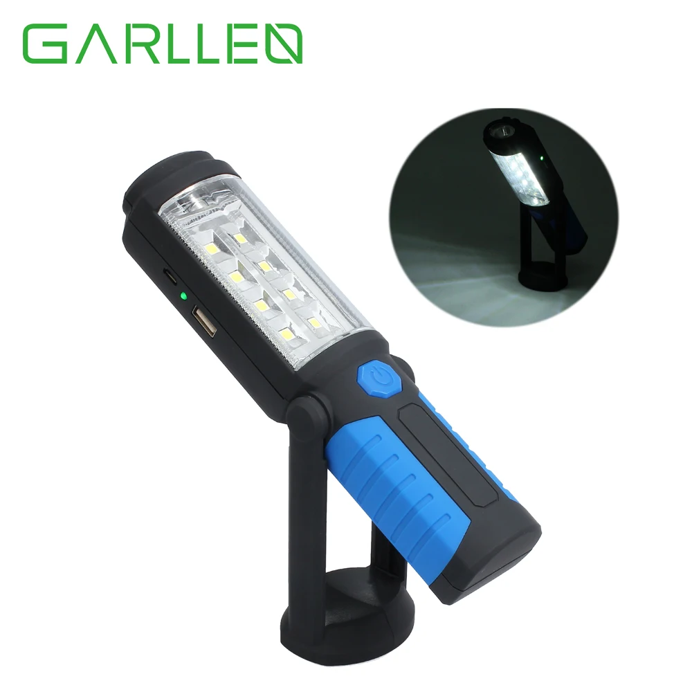 

Светодиодный перезаряжаемый рабочий светильник GARLLEN, гибкая контрольная лампа, ручной фонарь с поворотным крючком на 360 градусов и магнитны...