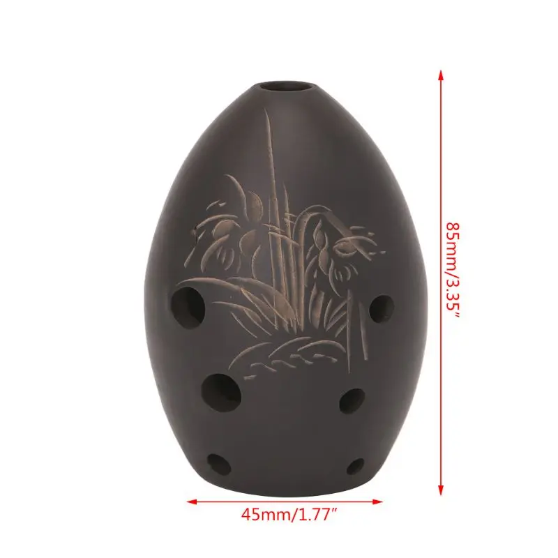 OOTDTY 8 отверстий Ocarina черная глина Xun музыкальный инструмент для детей подарок