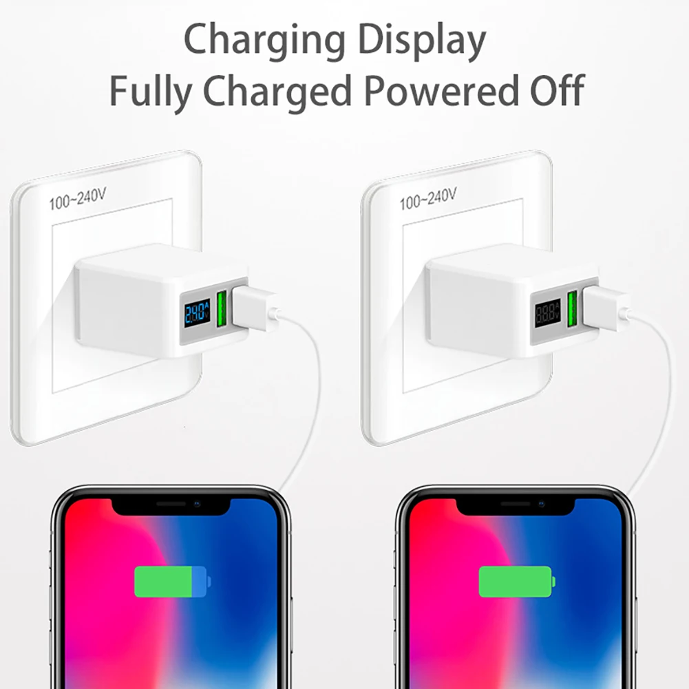 Цифровое зарядное устройство со светодиодной подсветкой USB-зарядное с