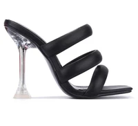 2022 new women high heel shoes summer fashion design slip on square toe slides women mules pumps shoes zapatillas de mujer