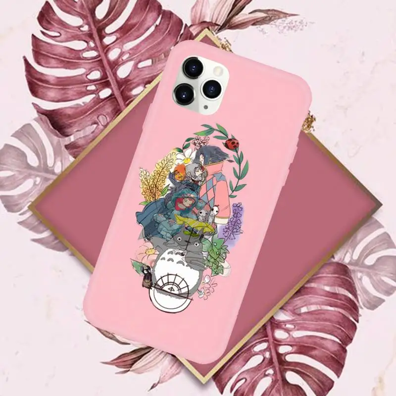 

Spirited Away Japanese animation Phone Case Candy Color for iPhone 6 7 8 11 12 s mini pro X XS XR MAX Plus