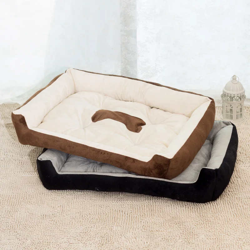 

Bone Soft Pet Dog Bed Cushion Autumn Winter Waterproof Cotton Kennel for Small Medium Large Dog Teddy House Nest Dog Baskets2021