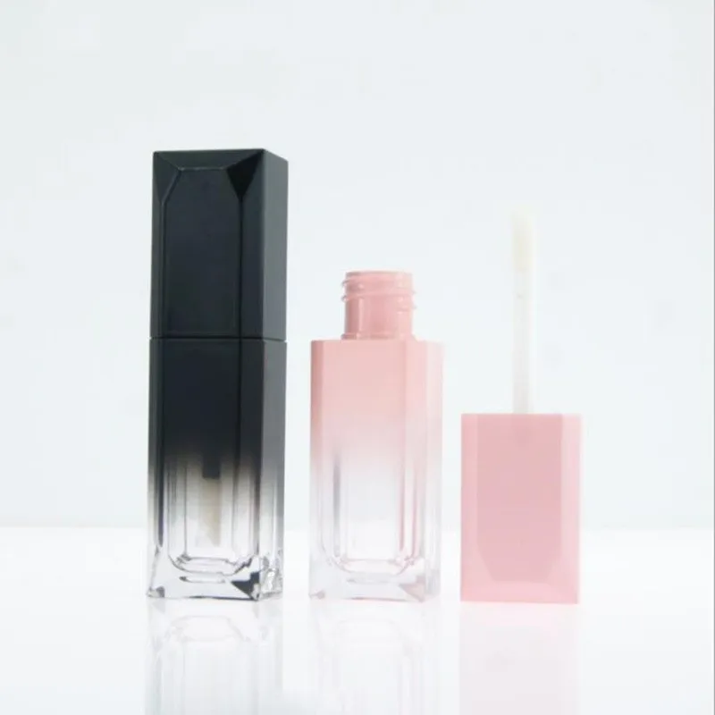 

1 PC High-grade Empty Bottle Gradient Square Lip Gloss Tube Glaze Smooth Cover Scrub Fashionable Refillable Bottle