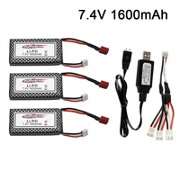7 4v battery for xinlehong 9125 rc car spare parts with usb charger 7 4v 1600mah lipo battery for wltoys 14400 rc racing cars